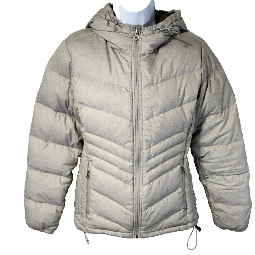 Lucy Activewear Heather Gray Insulated Quilted Puffer Jacket Coat M, EUC